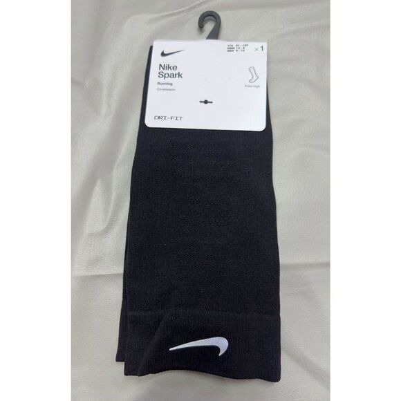Nike Spark Running Crew Socks Black Dri-Fit Lightweight Men’s 6-7.5 Womens 7.5-9 - Picture 1 of 5